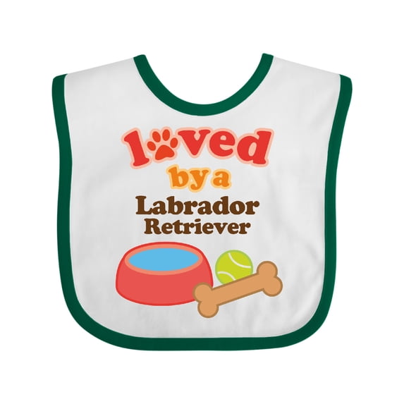 Inktastic Labrador Retriever Loved by a Boys or Girls Baby Bib