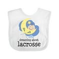 thumbnail image 1 of Inktastic Lacrosse Baby Dream About Boys or Girls Baby Bib, 1 of 4