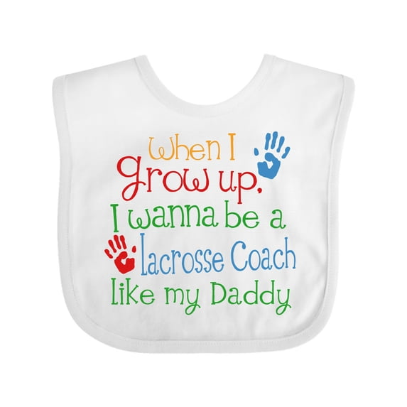 Inktastic Lacrosse Coach Like Daddy Boys or Girls Baby Bib