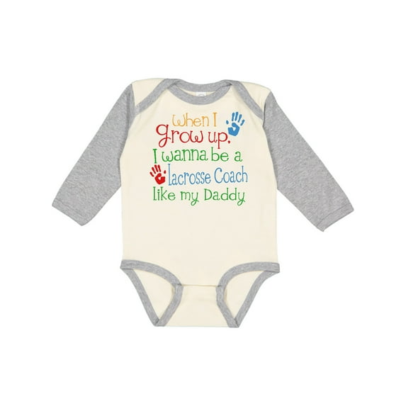 Inktastic Lacrosse Coach Like Daddy Boys or Girls Long Sleeve Baby Bodysuit