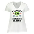 thumbnail image 1 of Inktastic Lacrosse Is My Favorite Season Women's Plus Size V-Neck T-Shirt, 1 of 5