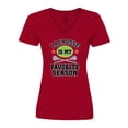 thumbnail image 1 of Inktastic Lacrosse Is My Favorite Season Women's V-Neck T-Shirt, 1 of 5