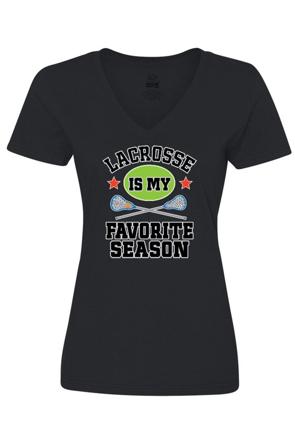 Lacrosse Is My Favorite Season Women's V-Neck T-Shirt