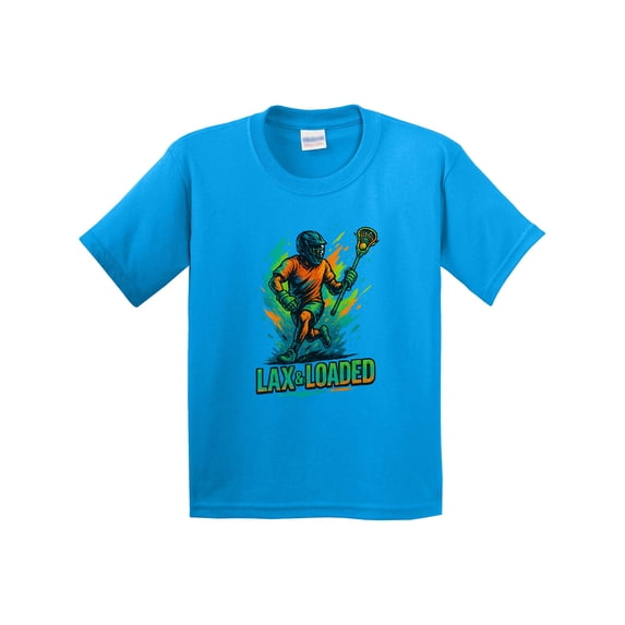 Inktastic Lacrosse Lax & Loaded Vibrant Sports Art Youth T-Shirt