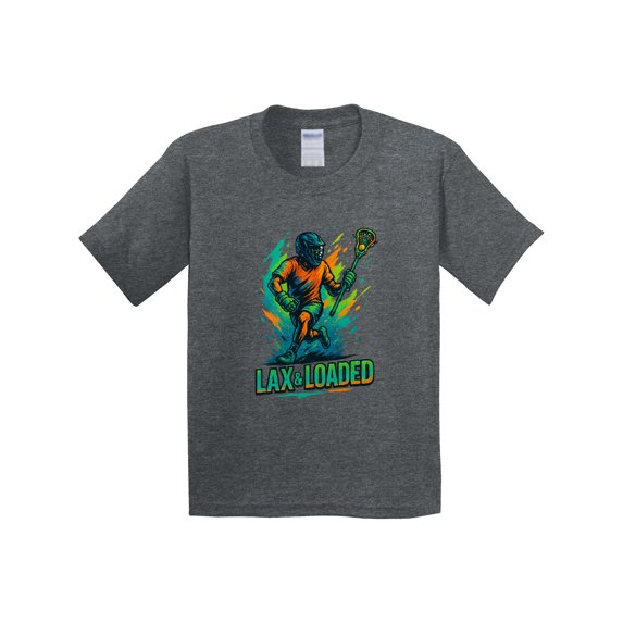 Inktastic Lacrosse Lax & Loaded Vibrant Sports Art Youth T-Shirt