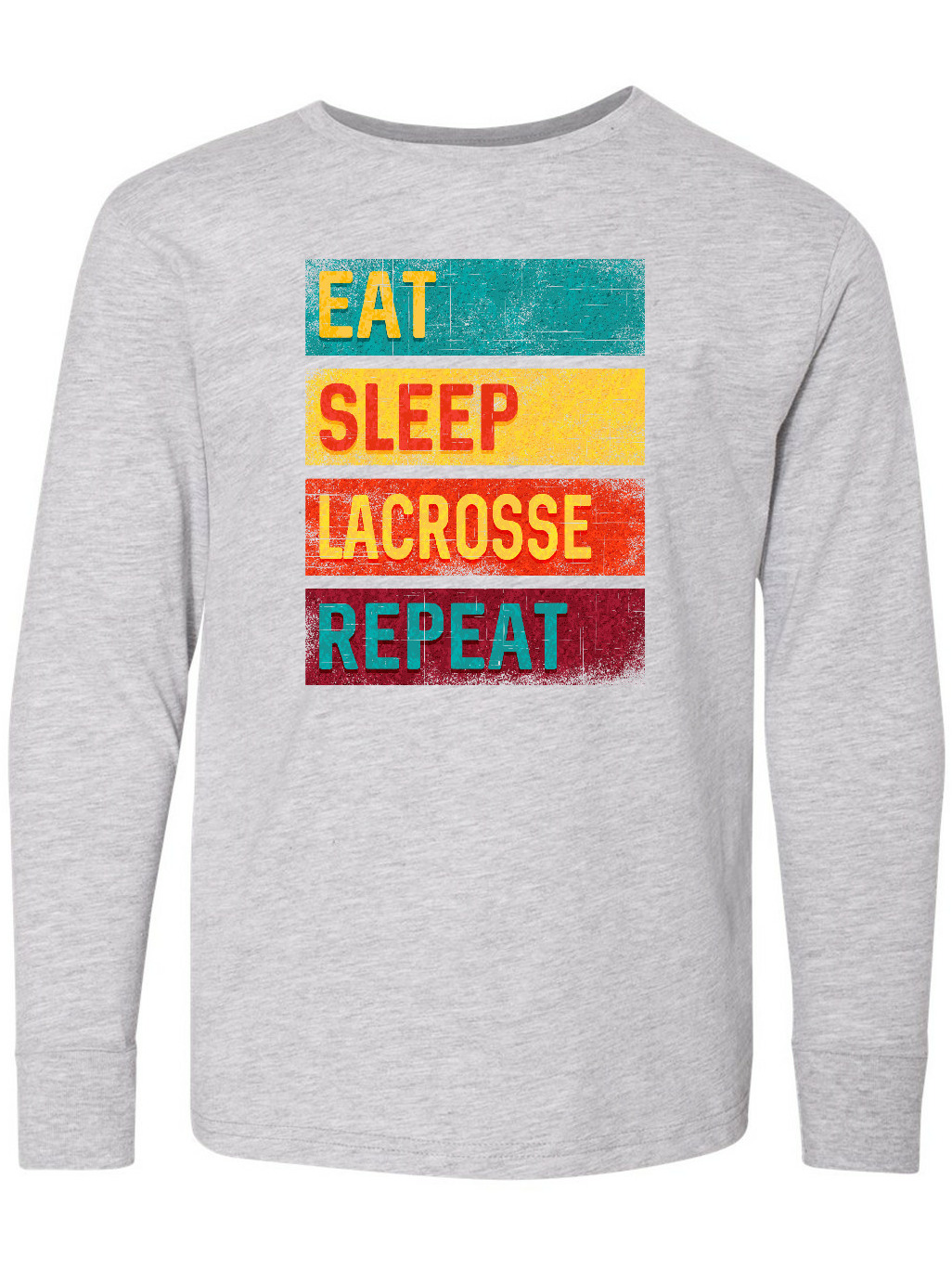 Inktastic Lacrosse Player Eat Sleep Lacrosse Repeat Long Sleeve Youth T-Shirt - image 1 of 4