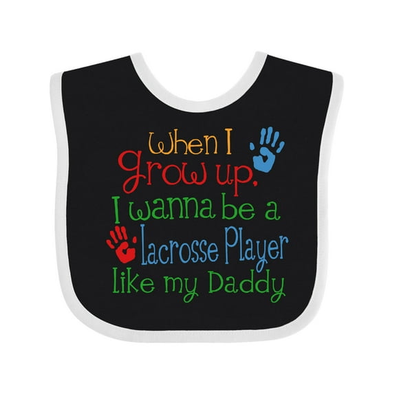 Inktastic Lacrosse Player Like Daddy Boys or Girls Baby Bib