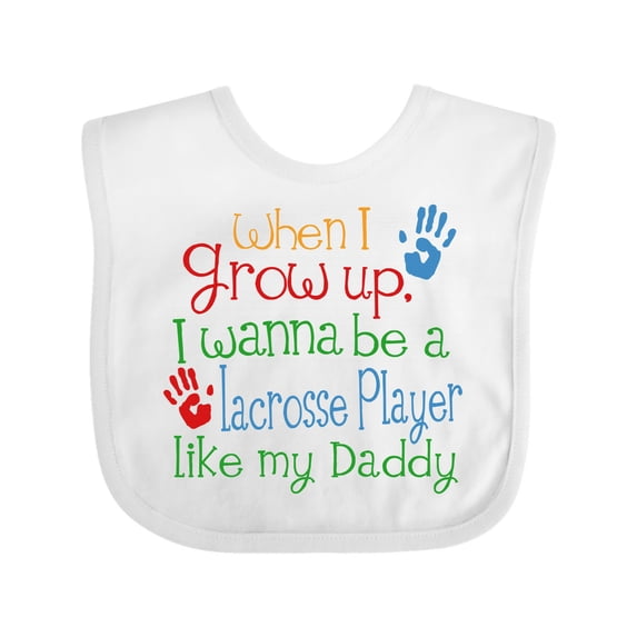 Inktastic Lacrosse Player Like Daddy Boys or Girls Baby Bib