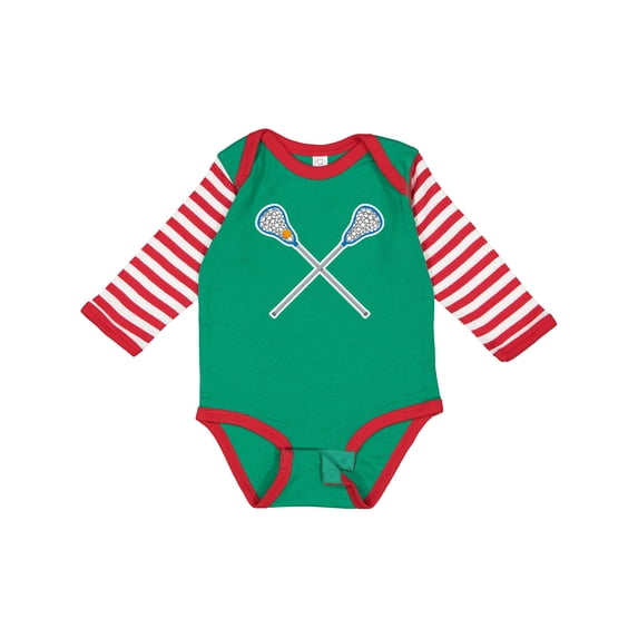 Inktastic Lacrosse Sticks Future Player Boys or Girls Long Sleeve Baby Bodysuit