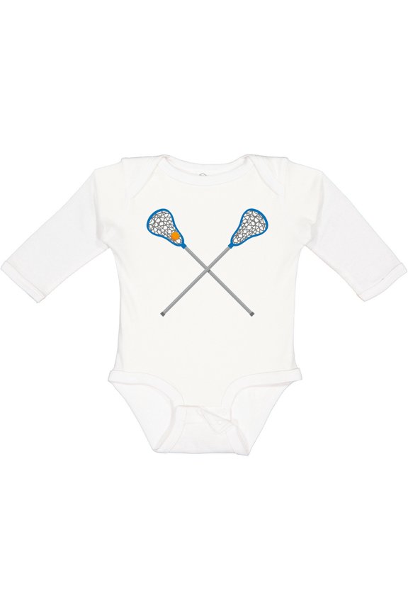 Lacrosse Sticks Future Player Boys or Girls Long Sleeve Baby Bodysuit