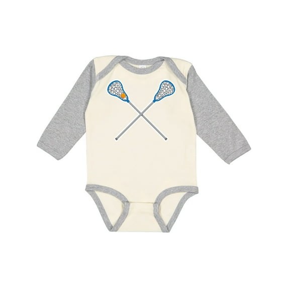 Inktastic Lacrosse Sticks Future Player Boys or Girls Long Sleeve Baby Bodysuit
