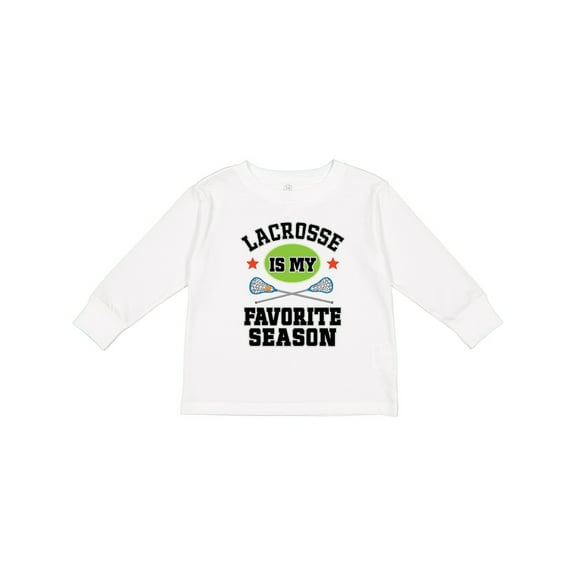 Inktastic Lacrosse is My Favorite Season Boys or Girls Long Sleeve Toddler T-Shirt