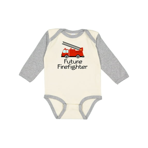 Inktastic Ladder Truck Future Firefighter Boys or Girls Long Sleeve Baby Bodysuit