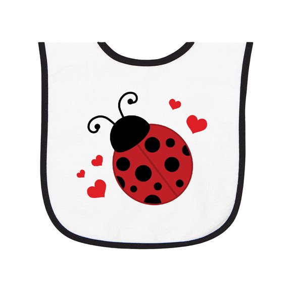 Inktastic Lady Bug and Hearts Baby Terry Cloth Bib
