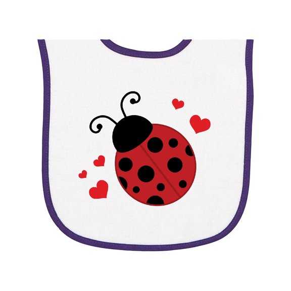 Inktastic Lady Bug and Hearts Baby Terry Cloth Bib