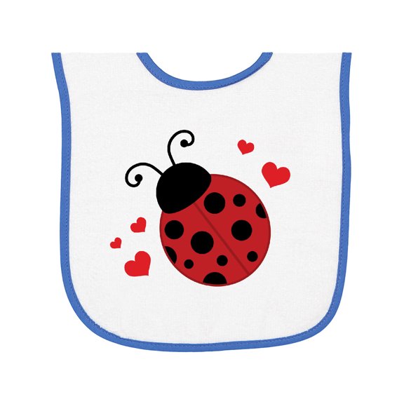 Inktastic Lady Bug and Hearts Baby Terry Cloth Bib