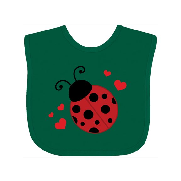 Inktastic Lady Bug and Hearts Girls Baby Bib