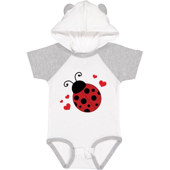 Inktastic Lady Bug and Hearts Girls Baby Bodysuit