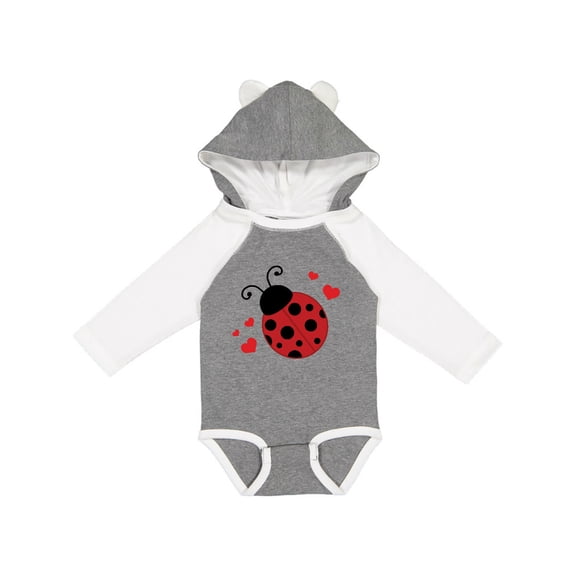 Inktastic Lady Bug and Hearts Girls Long Sleeve Baby Bodysuit