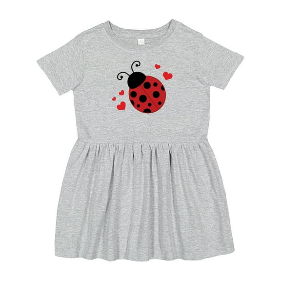 Inktastic Lady Bug and Hearts Girls Toddler Dress