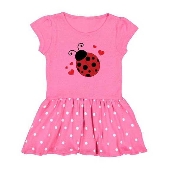 Inktastic Lady Bug and Hearts Girls Toddler Dress