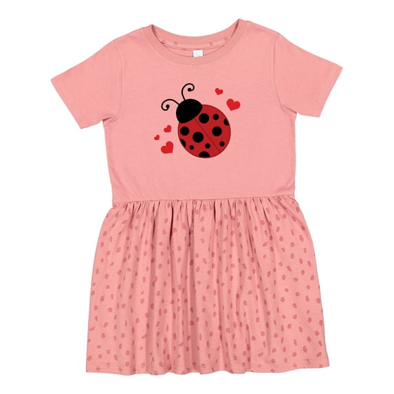 Inktastic Lady Bug and Hearts Girls Toddler Dress