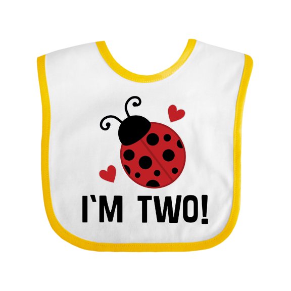 Inktastic Ladybug 2nd Birthday Cute 2 Year Old Girls Baby Bib