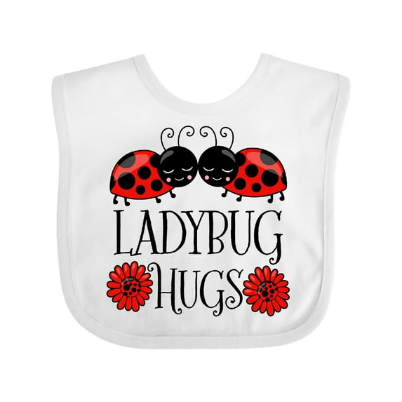 Inktastic Ladybug Hugs Cute Pair of Ladybugs Boys or Girls Baby Bib