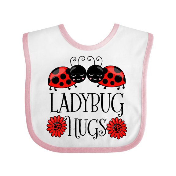 Inktastic Ladybug Hugs Cute Pair of Ladybugs Boys or Girls Baby Bib