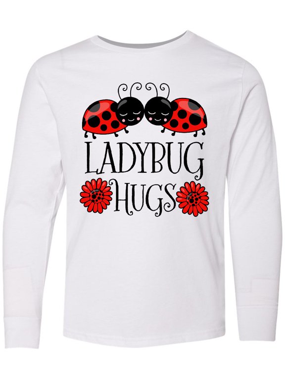 Ladybug Hugs Cute Pair of Ladybugs Long Sleeve Youth T-Shirt