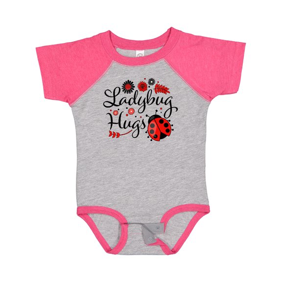 Inktastic Ladybug Hugs with Cute Ladybug and Flowers Boys or Girls Baby Bodysuit