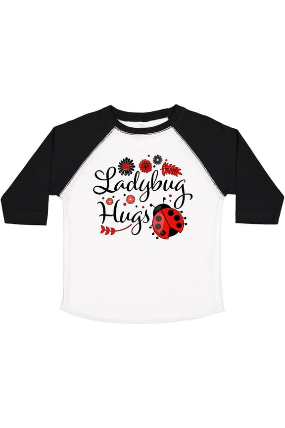 Ladybug Hugs with Cute Ladybug and Flowers Boys or Girls Toddler T-Shirt