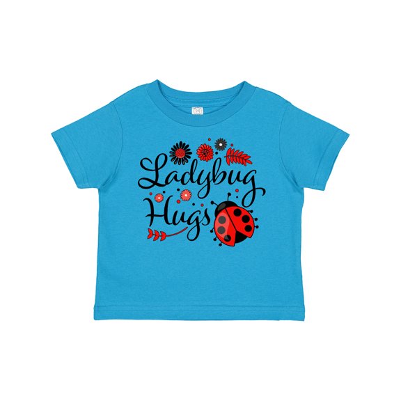 Inktastic Ladybug Hugs with Cute Ladybug and Flowers Boys or Girls Toddler T-Shirt
