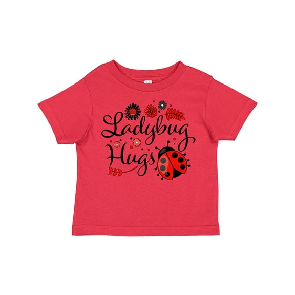 Inktastic Ladybug Hugs with Cute Ladybug and Flowers Boys or Girls Toddler T-Shirt