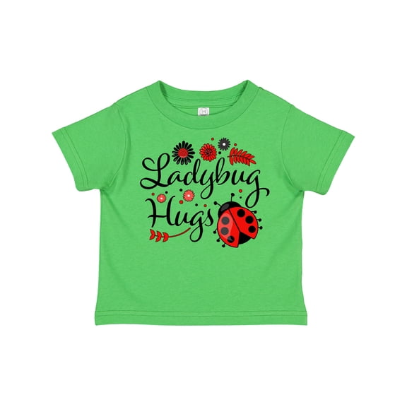 Inktastic Ladybug Hugs with Cute Ladybug and Flowers Boys or Girls Toddler T-Shirt