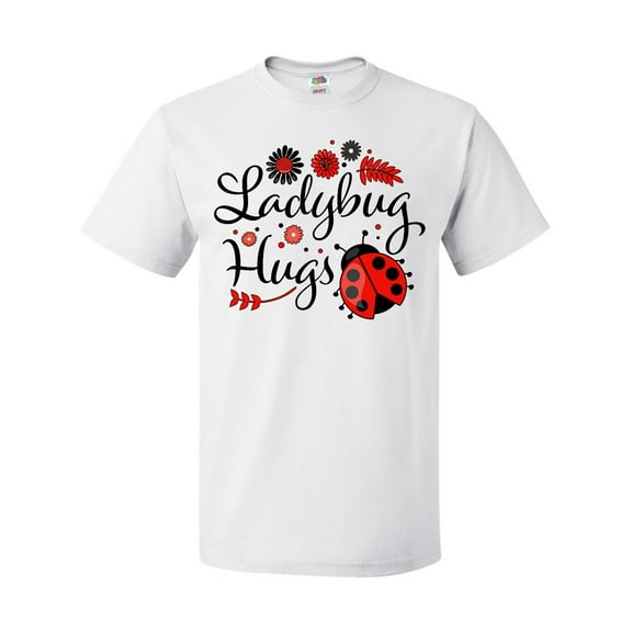 Inktastic Ladybug Hugs with Cute Ladybug and Flowers T-Shirt