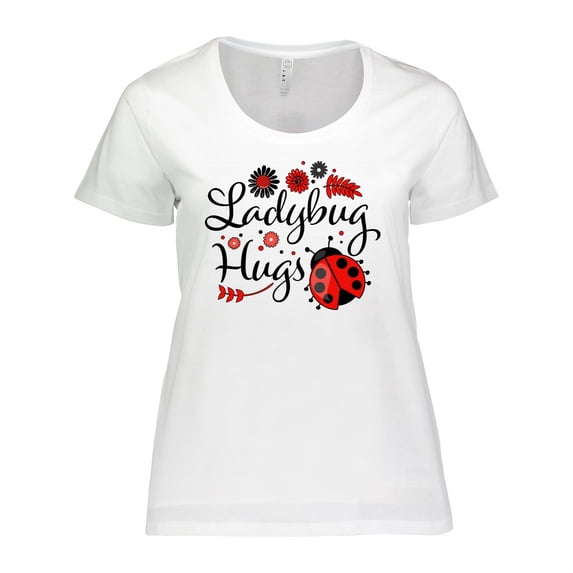 Inktastic Ladybug Hugs with Cute Ladybug and Flowers Women's Plus Size T-Shirt