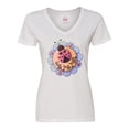 thumbnail image 1 of Inktastic Ladybug Hugs with Flower Women's V-Neck T-Shirt, 1 of 5