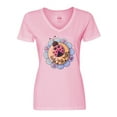 thumbnail image 1 of Inktastic Ladybug Hugs with Flower Women's V-Neck T-Shirt, 1 of 5