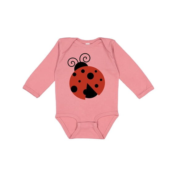 Inktastic Ladybug, Ladybird, Lady Beetle - Red Black Girls Long Sleeve Baby Bodysuit