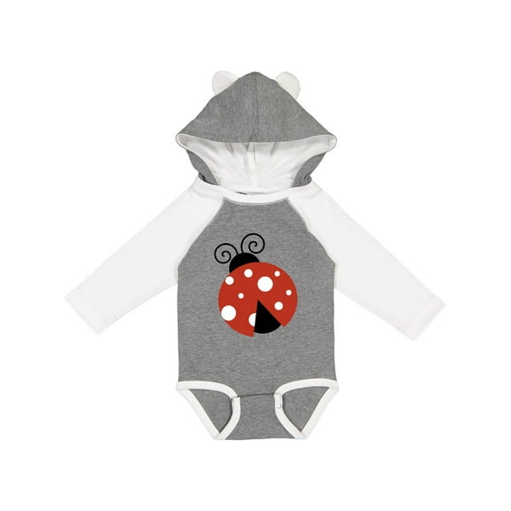 Inktastic Ladybug, Ladybird, Lady Beetle - Red Black White Girls Long Sleeve Baby Bodysuit