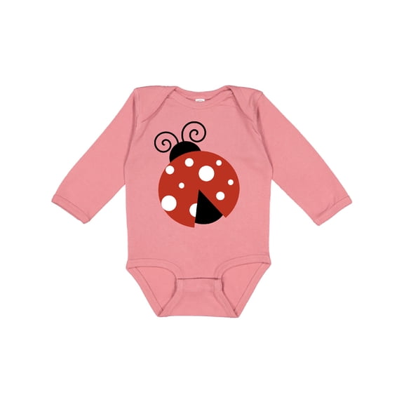 Inktastic Ladybug, Ladybird, Lady Beetle - Red Black White Girls Long Sleeve Baby Bodysuit