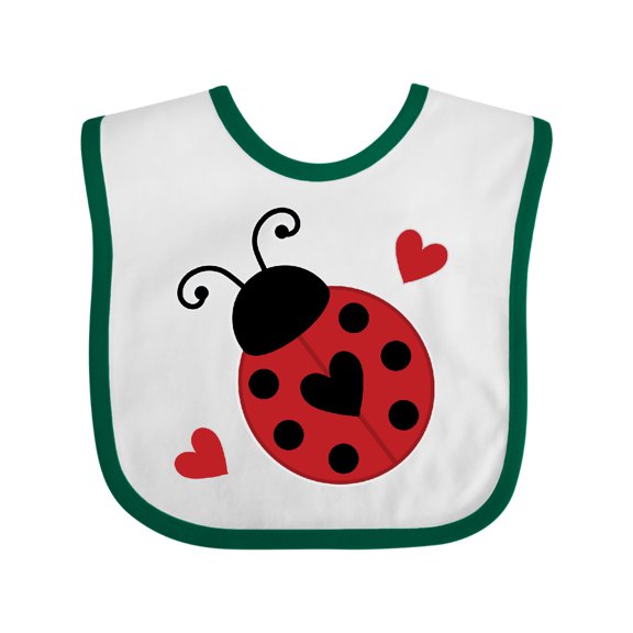 Inktastic Ladybug Lover Red and Black Girls Baby Bib
