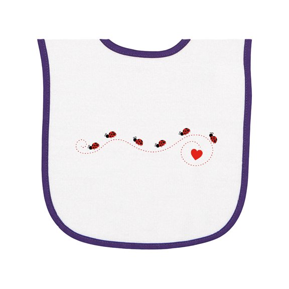 Inktastic Ladybug Trail Baby Terry Cloth Bib