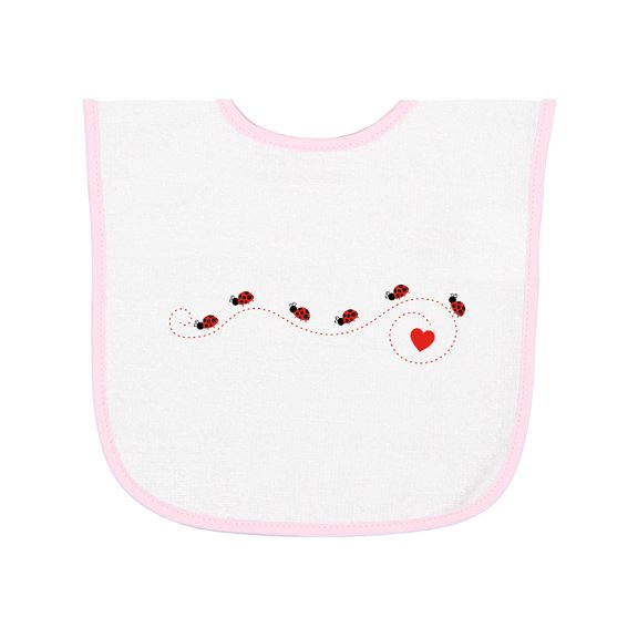 Inktastic Ladybug Trail Baby Terry Cloth Bib