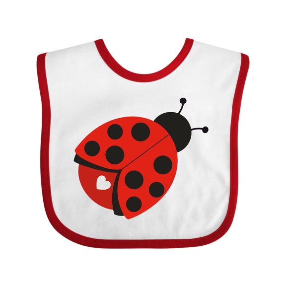 Inktastic Ladybug with a White Heart Girls Baby Bib