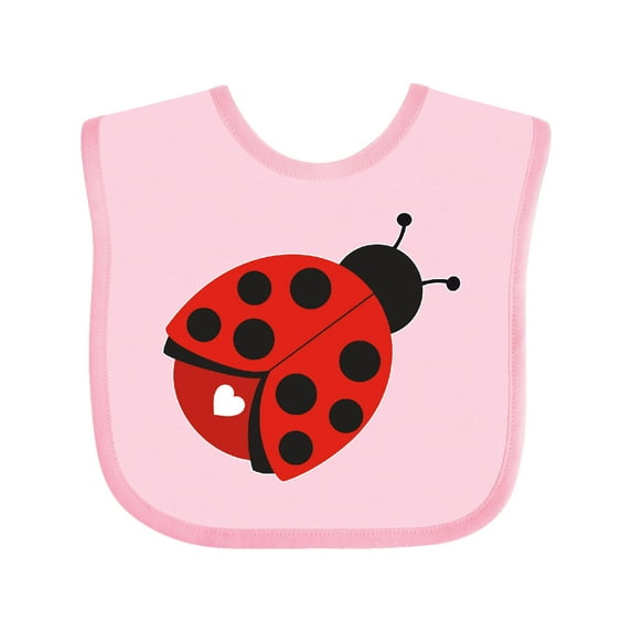 Inktastic Ladybug with a White Heart Girls Baby Bib