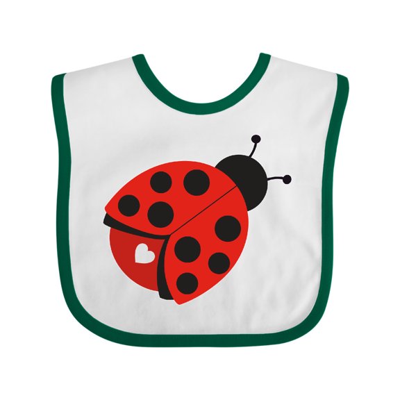 Inktastic Ladybug with a White Heart Girls Baby Bib