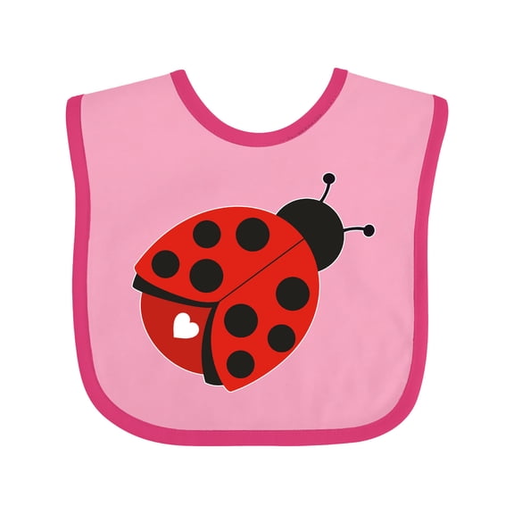 Inktastic Ladybug with a White Heart Girls Baby Bib