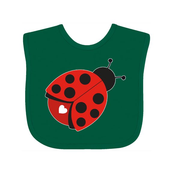Inktastic Ladybug with a White Heart Girls Baby Bib